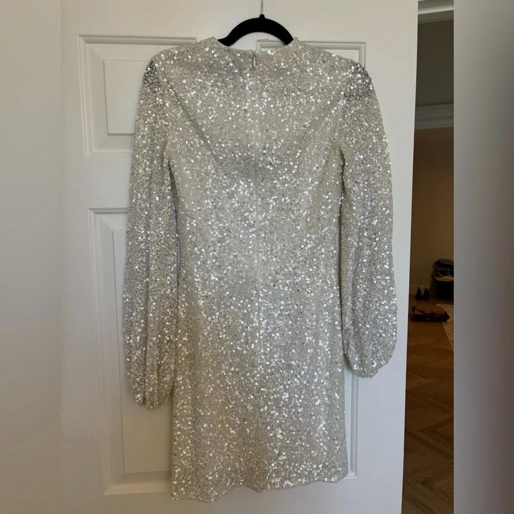 BHLDN Goldie Silver Sequin Embellished Dress - Picture 2 of 4